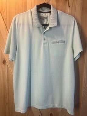 Ted Baker London Menton Geo-Print Collar Pique Polo Shirt - Size 5